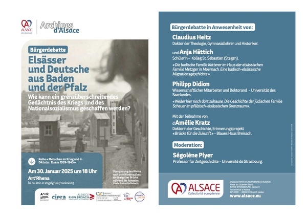 Plakat Brgerdebatte "Elssser und Deutsche aus Baden und der Pfalz"