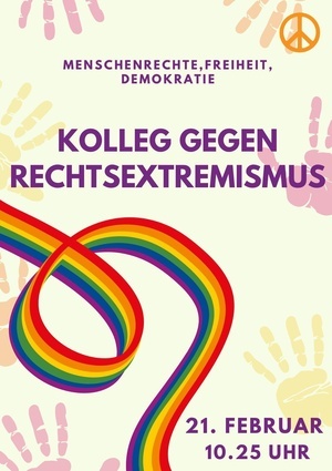 Kolleg St. Sebastian setzt Zeichen gegen Rechts - Der Flyer der SMV zur Veranstaltung